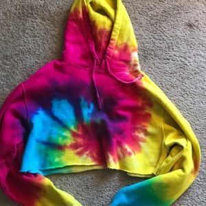 Crop tie dye hoodie